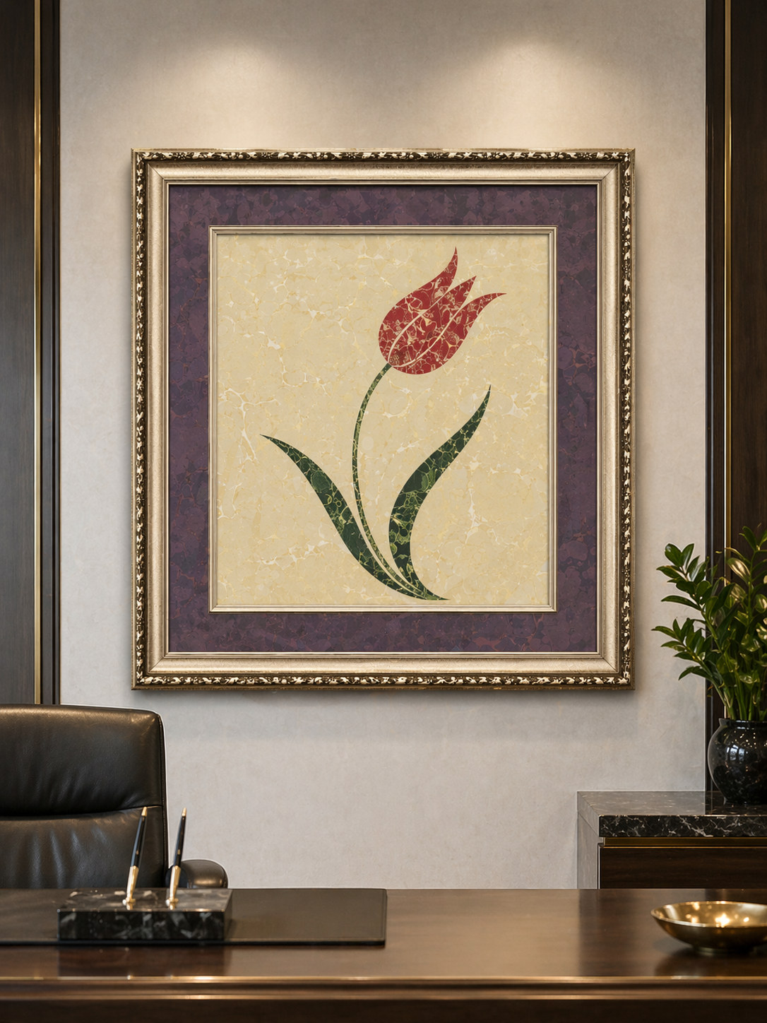 Konsol üzerinde ebru