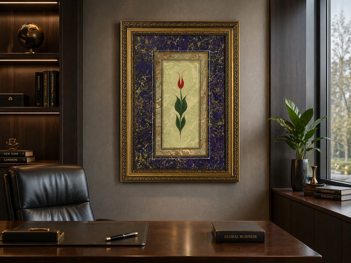 Otel lobi alanında ebru